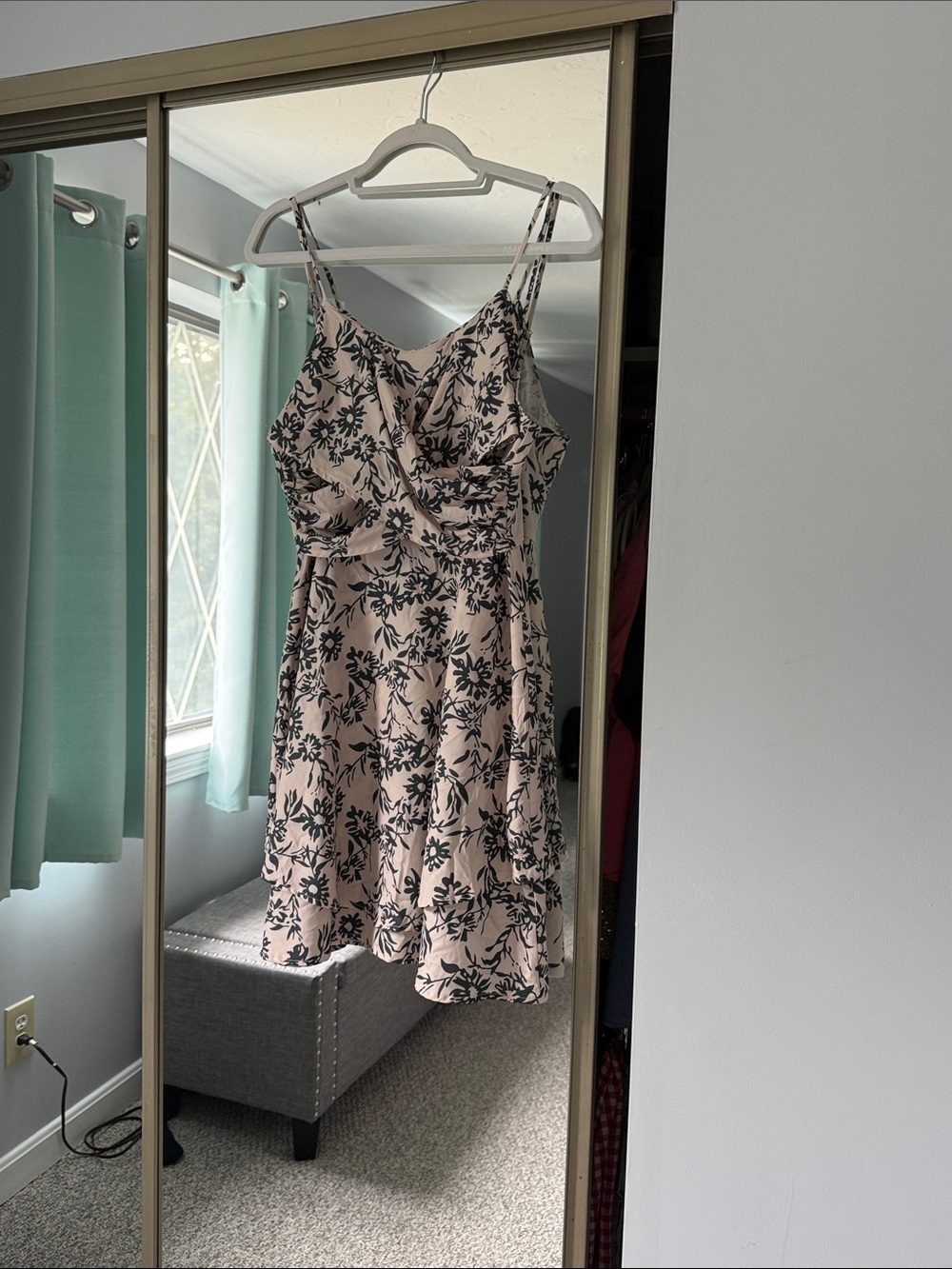 Cupshe Pink Dress with Black Floral Print